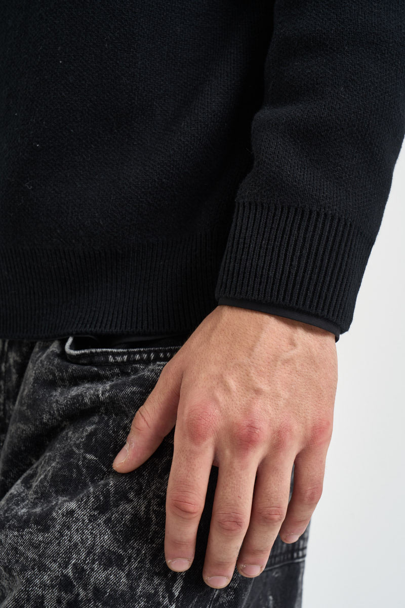 Maglione uomo girocollo nero 1180040 0169 PROHIBITED 