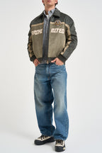 Giubbotto uomo bomber con stampa verde oliva 2070183 0478 PROHIBITED 