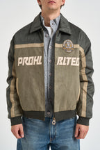 Giubbotto uomo bomber con stampa verde oliva 2070183 0478 PROHIBITED 