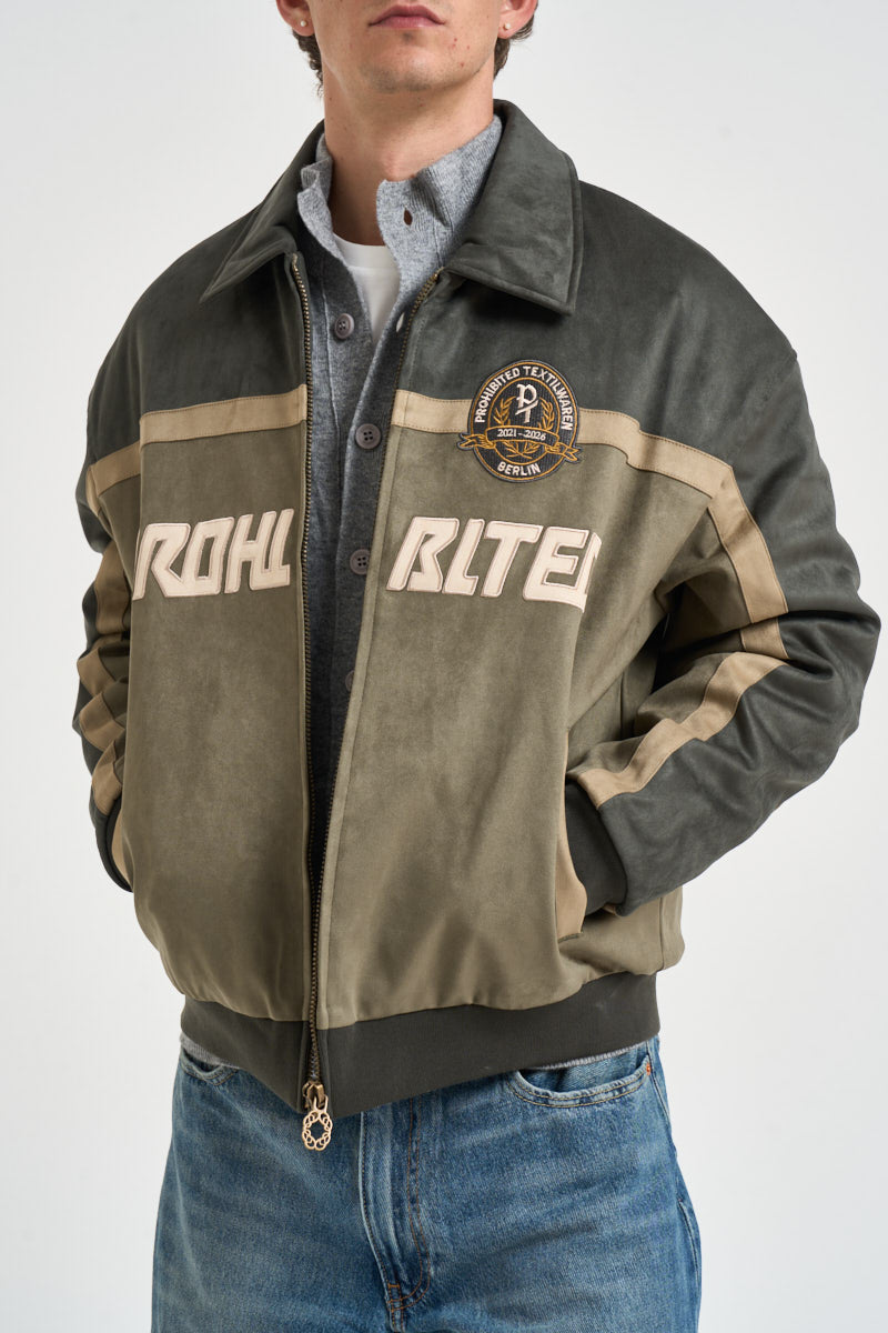 Giubbotto uomo bomber con stampa verde oliva 2070183 0478 PROHIBITED 