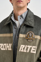 Giubbotto uomo bomber con stampa verde oliva 2070183 0478 PROHIBITED 