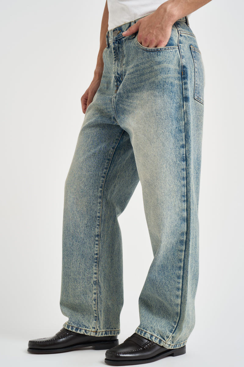 Jeans uomo loose fit in benim chiaro celeste 3190143 0405 PROHIBITED 