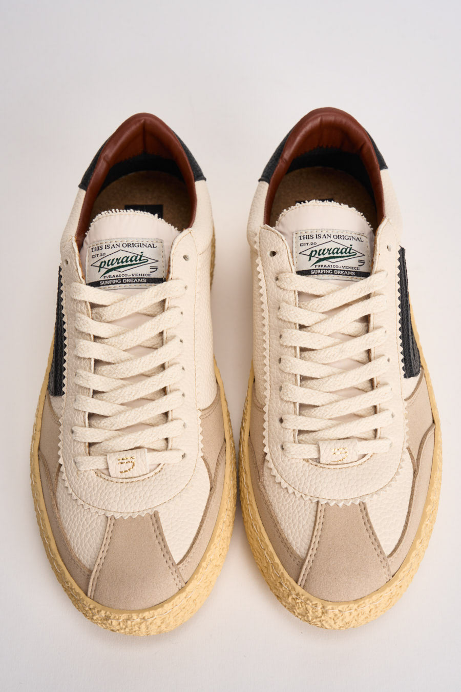 Sneakers uomo Vintage panna e nera PU101V 029 PURAAI 