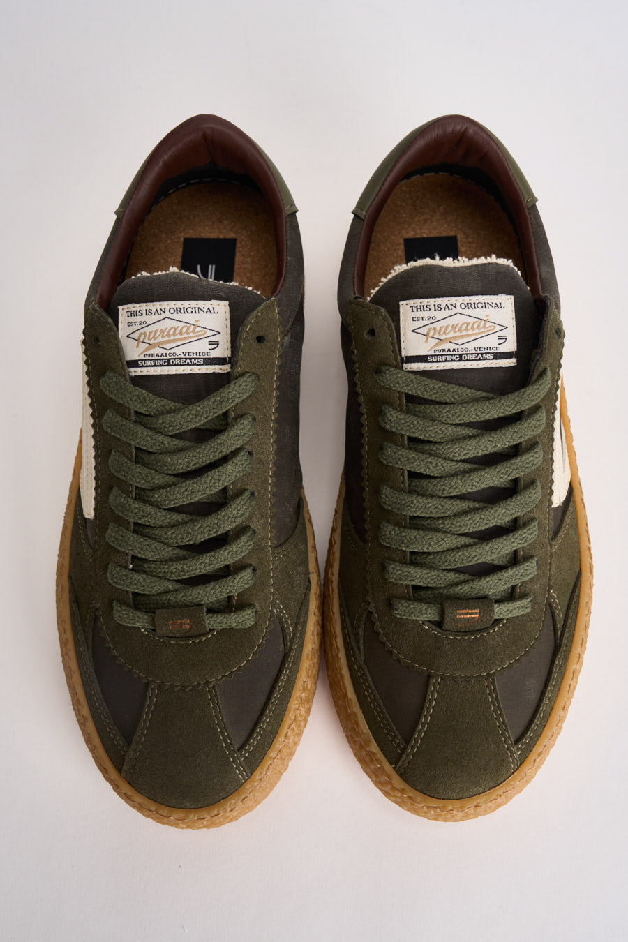 Sneakers uomo Vintage Vegan Leather verde PU101V 076 PURAAI 