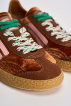 Sneakers donna Velvet marrone, rosa e verde PU601X 044 PURAAI 
