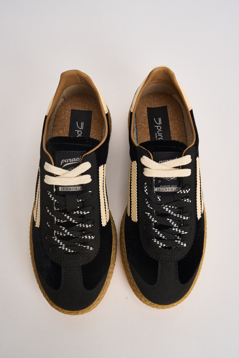 Sneakers donna Velvet nere e panna PU601X 058 PURAAI 