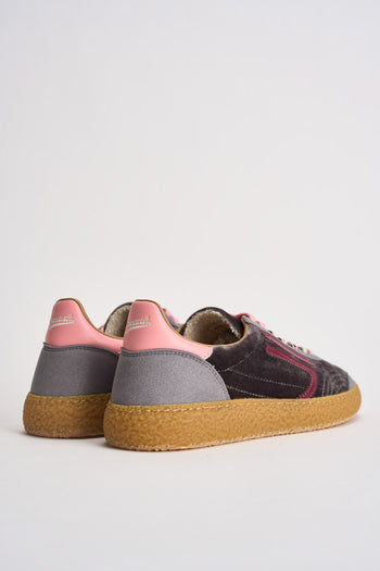 Sneakers donna Velvet grigie, rosa e bordeaux - 7