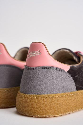 Sneakers donna Velvet grigie, rosa e bordeaux - 8