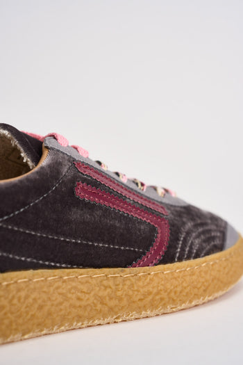 Sneakers donna Velvet grigie, rosa e bordeaux - 9
