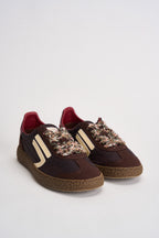 Sneakers donna marroni, bordeaux e panna PU601X 067 PURAAI 