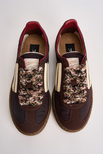 Sneakers donna marroni, bordeaux e panna - 5
