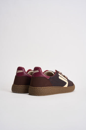 Sneakers donna marroni, bordeaux e panna - 7