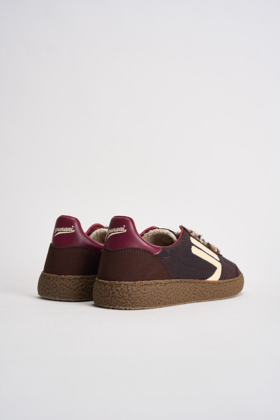 Sneakers donna marroni, bordeaux e panna PU601X 067 PURAAI 