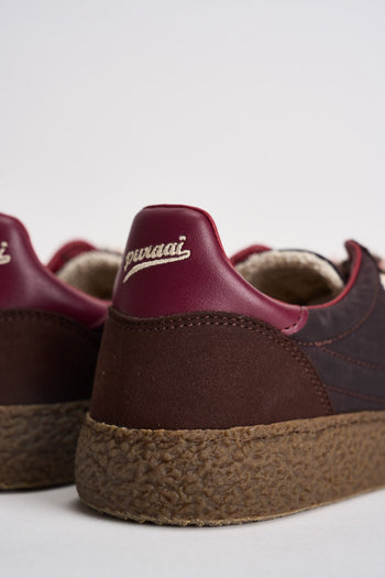 Sneakers donna marroni, bordeaux e panna - 8
