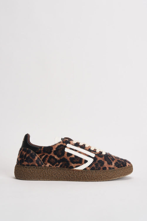 Sneakers donna animalier marrone e nera