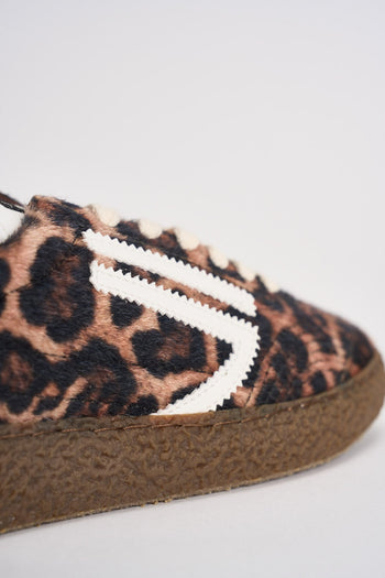 Sneakers donna animalier marrone e nera - 8