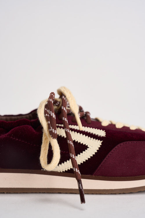 Sneakers donna Panthere bordeaux e gialle - 2