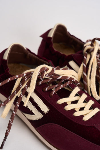 Sneakers donna Panthere bordeaux e gialle - 4