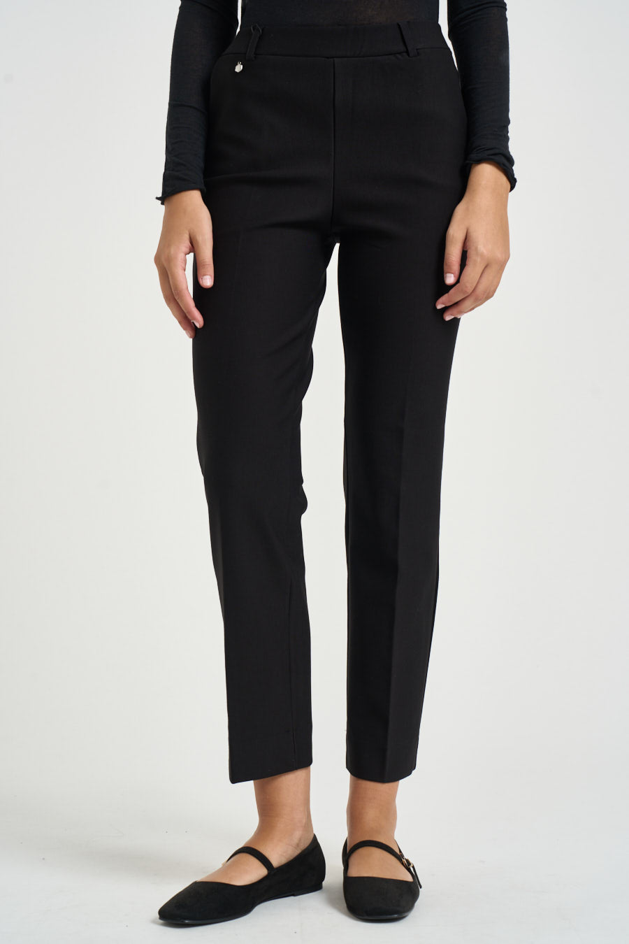 Pantalone donna straight a sigaretta nero. DB24PP 020NERO RAGNO 