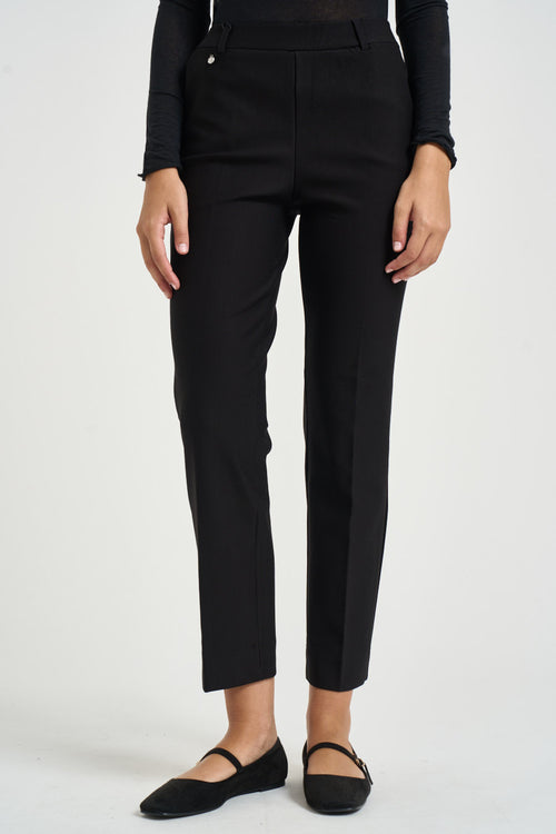 Pantalone donna straight a sigaretta nero. - 1