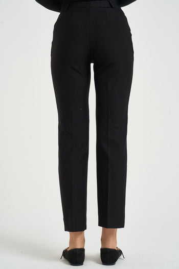 Pantalone donna straight a sigaretta nero. - 3