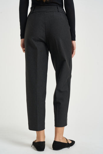 Pantalone donna carrot fit grigio scuro - 4