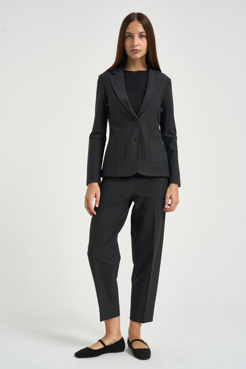 Pantalone donna carrot fit grigio scuro - 1