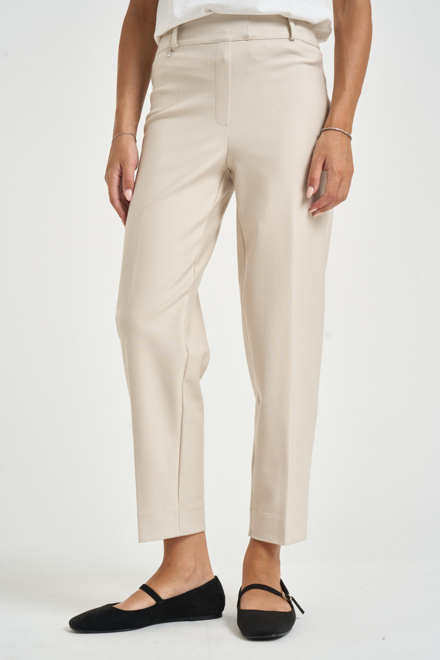 Pantalone donna carrot fit avorio DE72PF 786CHAMPIGNON RAGNO 