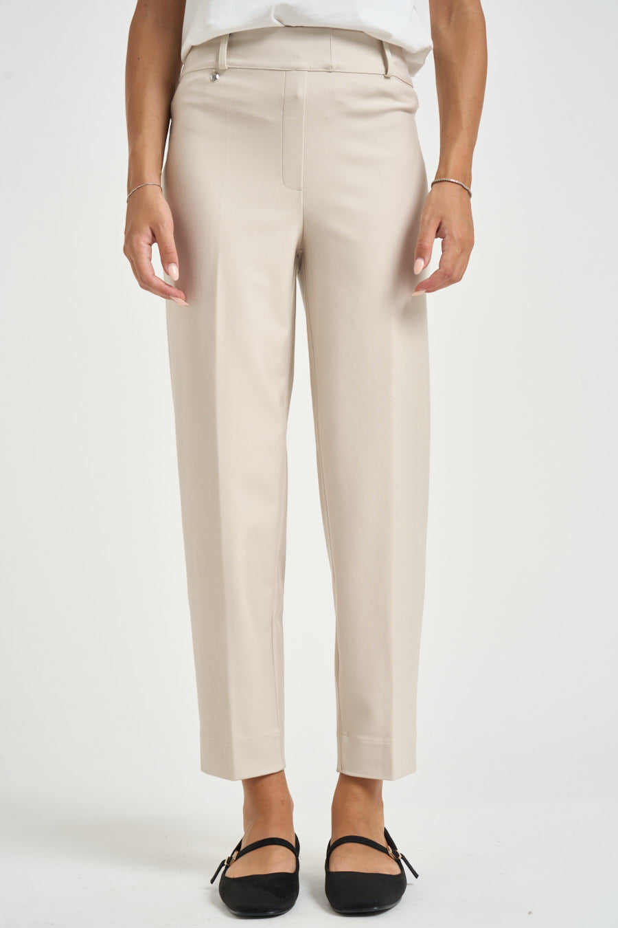 Pantalone donna carrot fit avorio DE72PF 786CHAMPIGNON RAGNO 