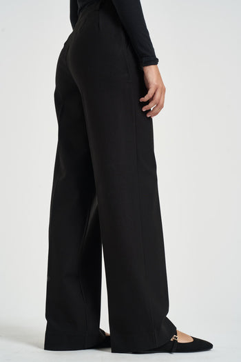 Pantalone donna a palazzo nero - 5