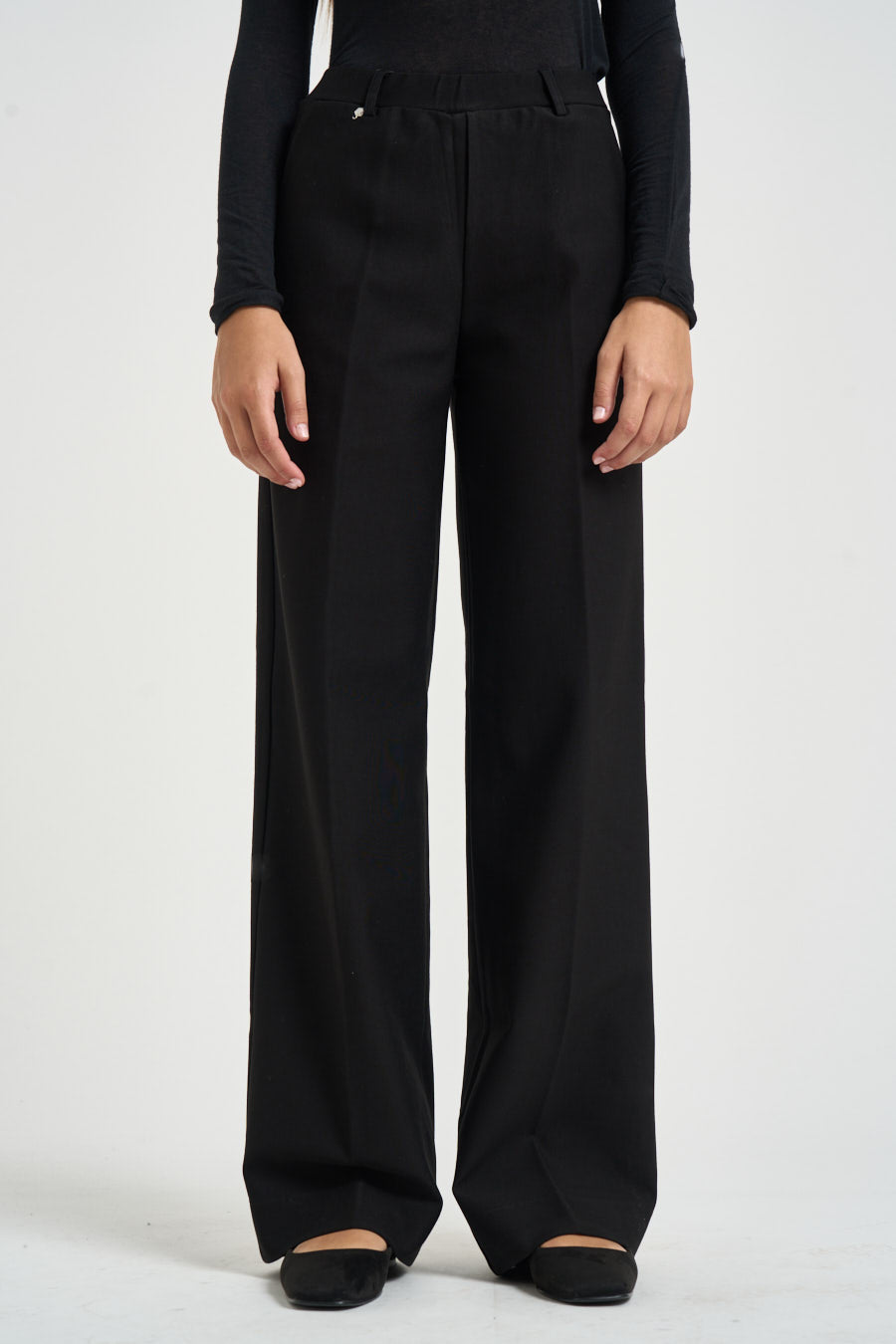 Pantalone donna a palazzo nero DL20PA 020NERO RAGNO 