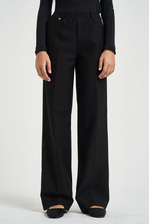 Pantalone donna a palazzo nero - 1