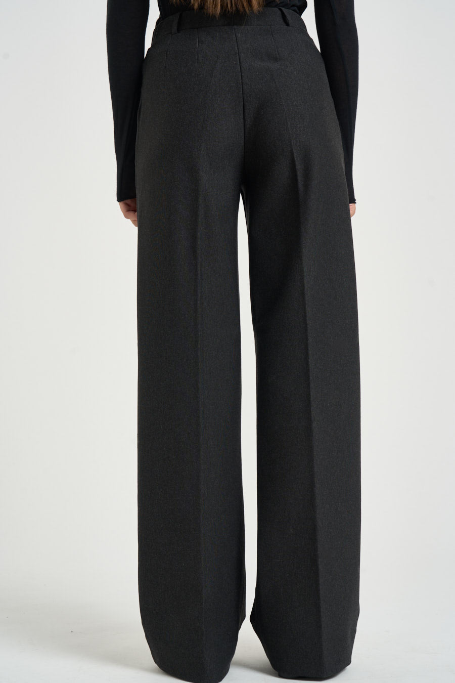 Pantalone donna a gamba larga grigio scuro DL20PA 489OSCURO RAGNO 