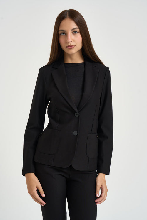 Giacca donna monopetto nera - 2