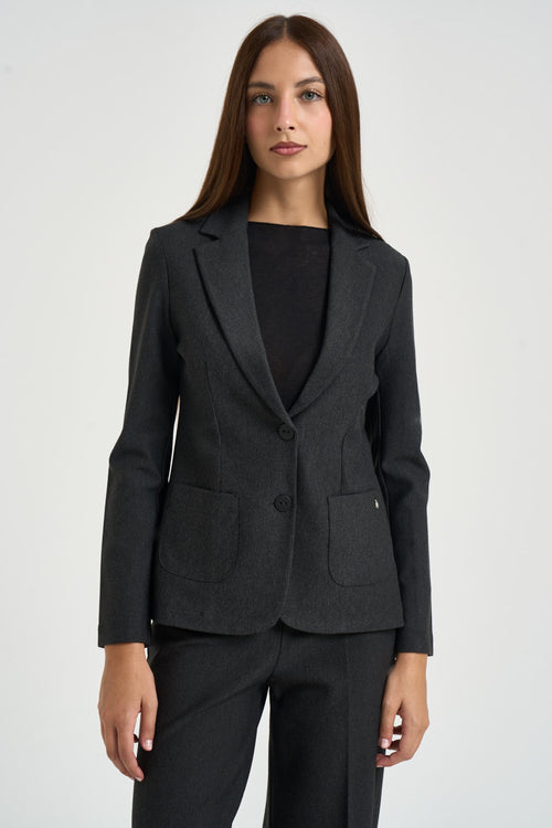 Giacca donna monopetto grigio scuro - 2