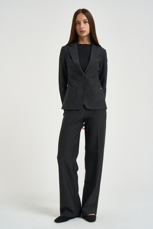 Giacca donna monopetto grigio scuro - 1