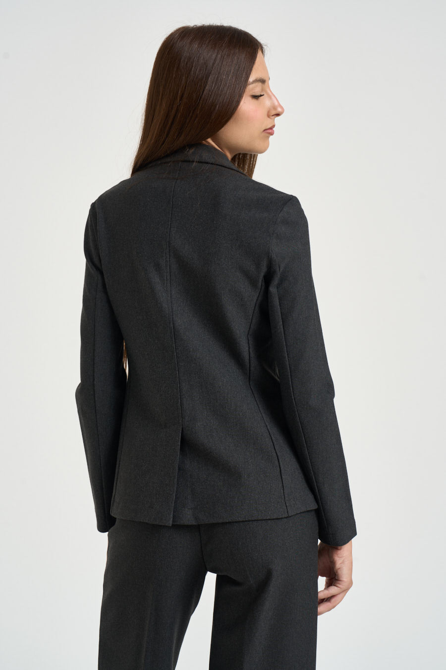 Giacca donna monopetto grigio scuro DO23GA 489MOSCURO RAGNO 