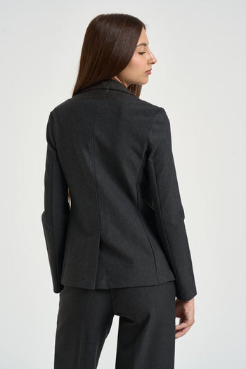 Giacca donna monopetto grigio scuro - 5