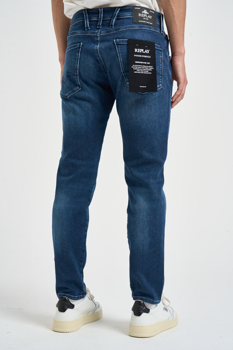 Jeans uomo Anbass Power Stretch blu denim scuro M0914 261C32C009 REPLAY 