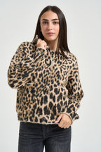 Giacca donna animalier beige e nero BUBBLY LEOPARD RINO & PELLE 