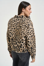Giacca donna animalier beige e nero BUBBLY LEOPARD RINO & PELLE 
