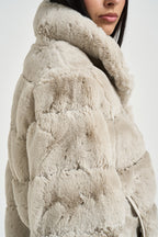 Giubbotto donna in ecopelliccia panna FELINE BIRCH RINO & PELLE 