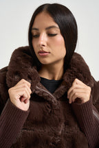 Giubbotto donna in ecopelliccia moro FELINE COFFEEROAST RINO & PELLE 
