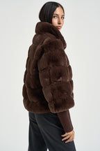 Giubbotto donna in ecopelliccia moro FELINE COFFEEROAST RINO & PELLE 
