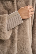 Cappotto donna midi in ecopelliccia beige PILAR MOCHALATTE RINO & PELLE 