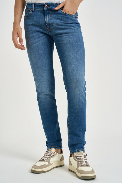 Jeans uomo slim fit in denim medio - 1