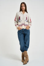 Cardigan donna in maglia panna ALPINE MIXCREAM ROY ROGER'S 