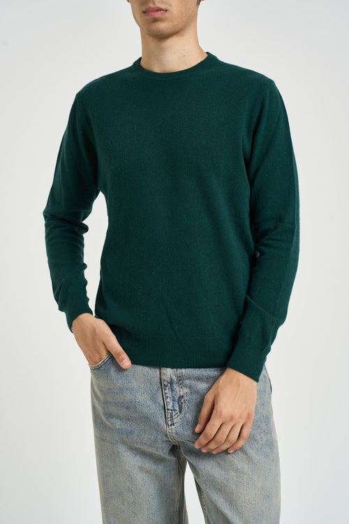 Maglia uomo girocollo verde bottiglia - 1