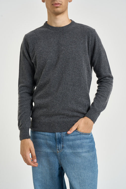 Maglia uomo girocollo grigio antracite - 1