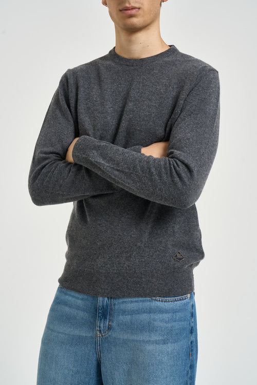 Maglia uomo girocollo grigio antracite - 2